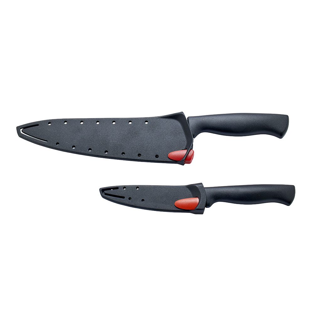 Lot de 2 couteaux avec fourreau aiguiseur