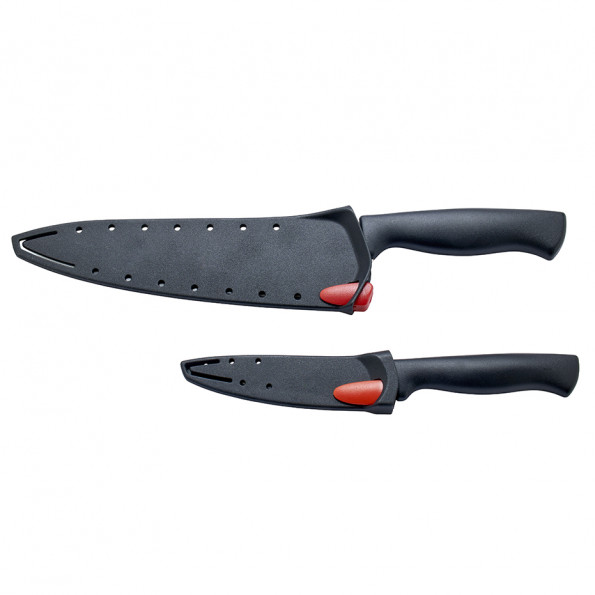 Lot de 2 couteaux avec fourreau aiguiseur