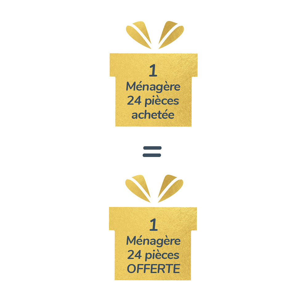 Ménagère 24 pièces "ABONDANCE" + 24 pièces offertes