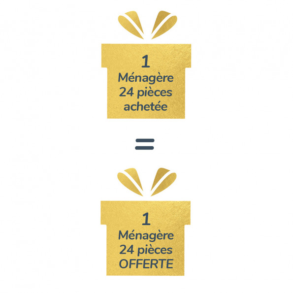 Ménagère 24 pièces "ABONDANCE" + 24 pièces offertes7956