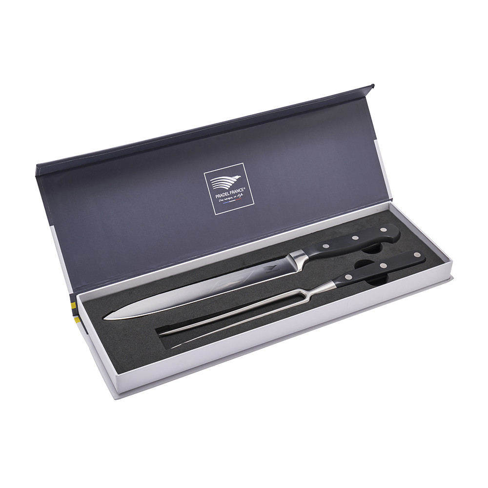 Coffret fourchette + couteau tranchelard forgés