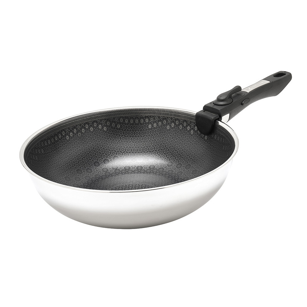 Wok inox nid d'abeille