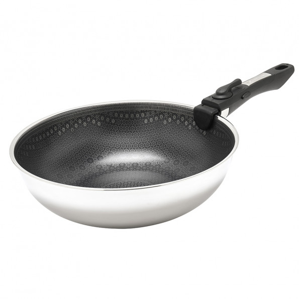 Wok inox nid d'abeille8444