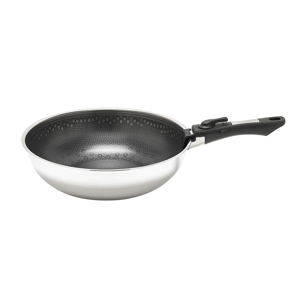 Wok inox nid d'abeille