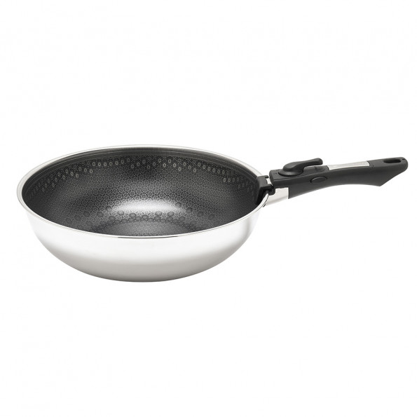 Wok inox nid d'abeille8445