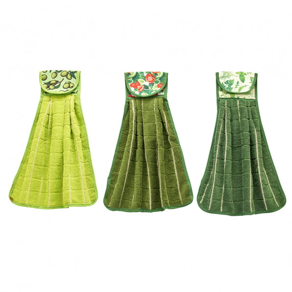 Lot de 3 torchons accroche four