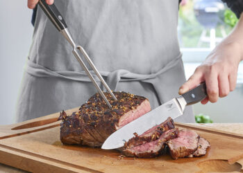 6 Couteaux à steak noir en acier, Pradel Excellence