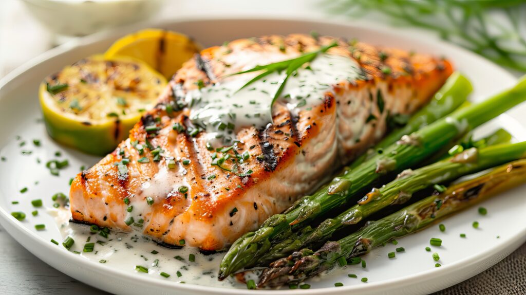 Les ingrédients pour les pavés de saumon & ses asperges