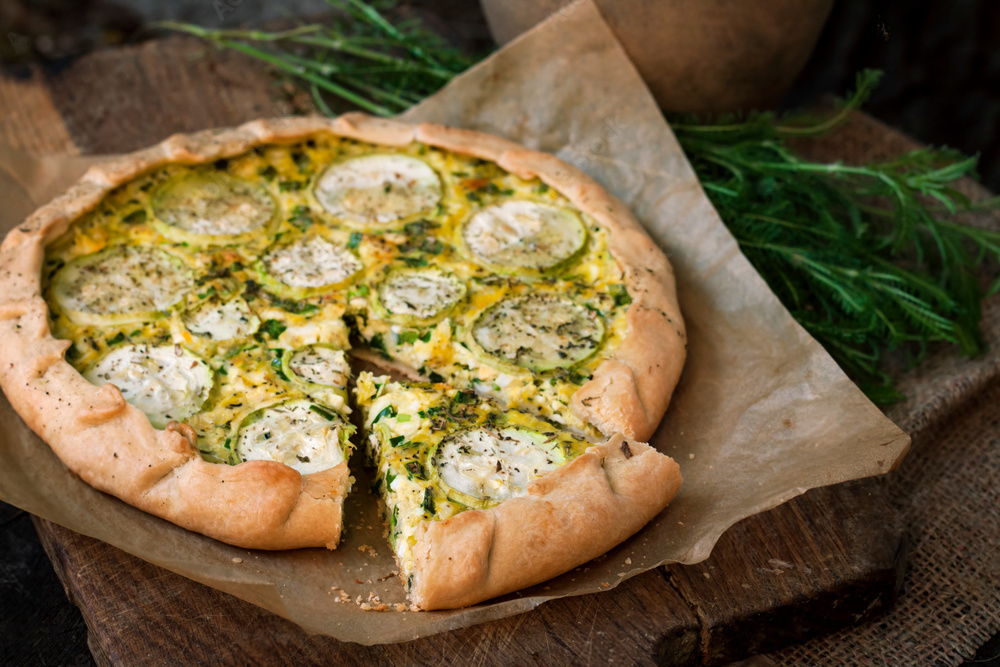 Les ingrédients pour une tarte courgette ricotta