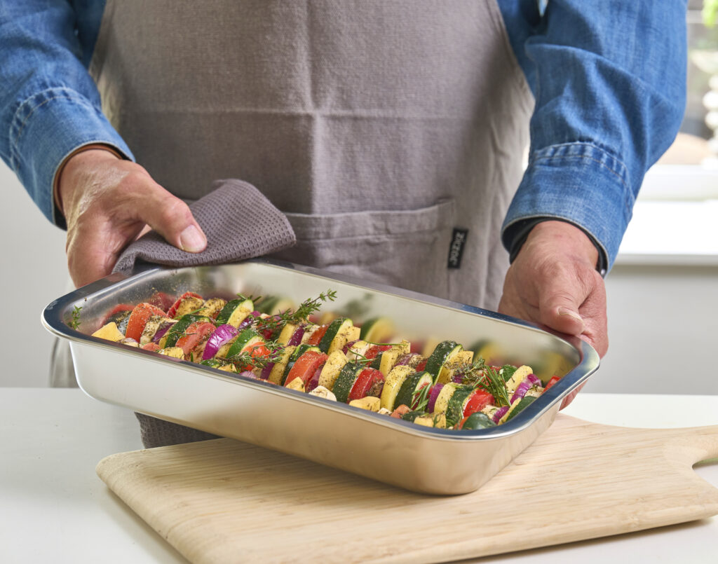 Les ingrédients pour un tian de légumes