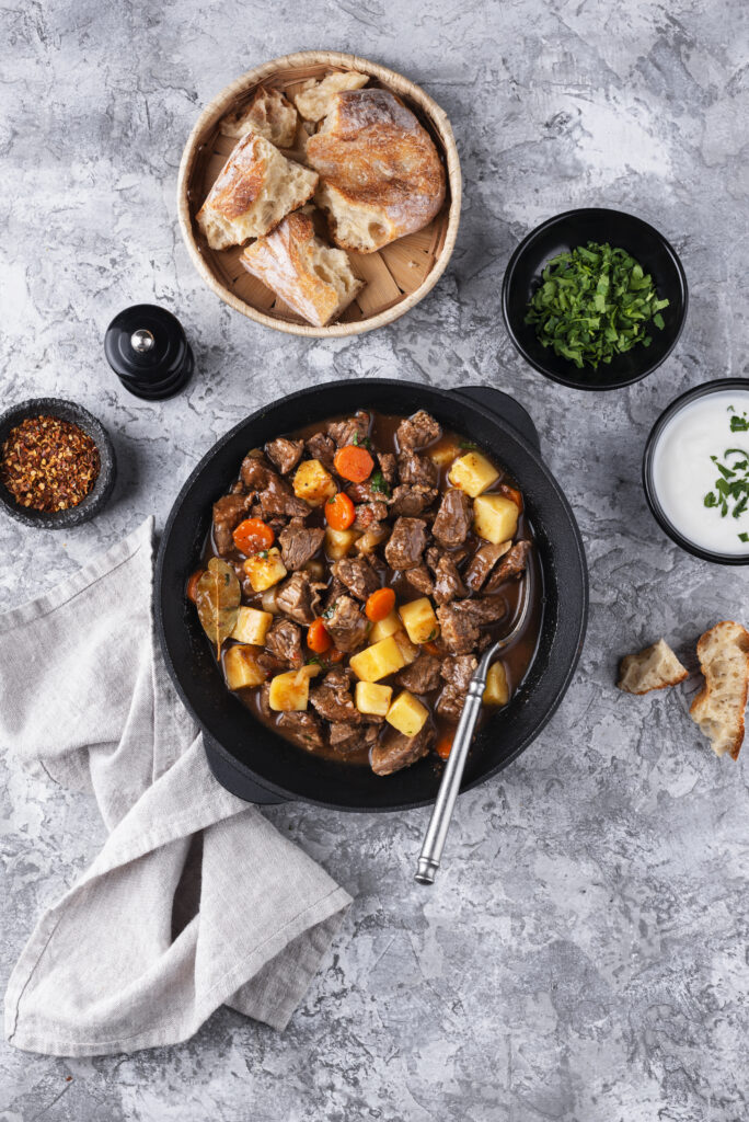 Les ingrédients pour le boeuf bourguignon