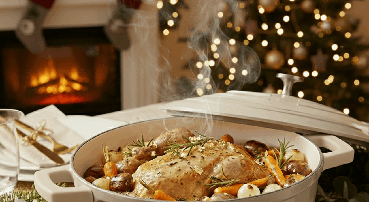 Chapon de Noël Farci aux Marrons