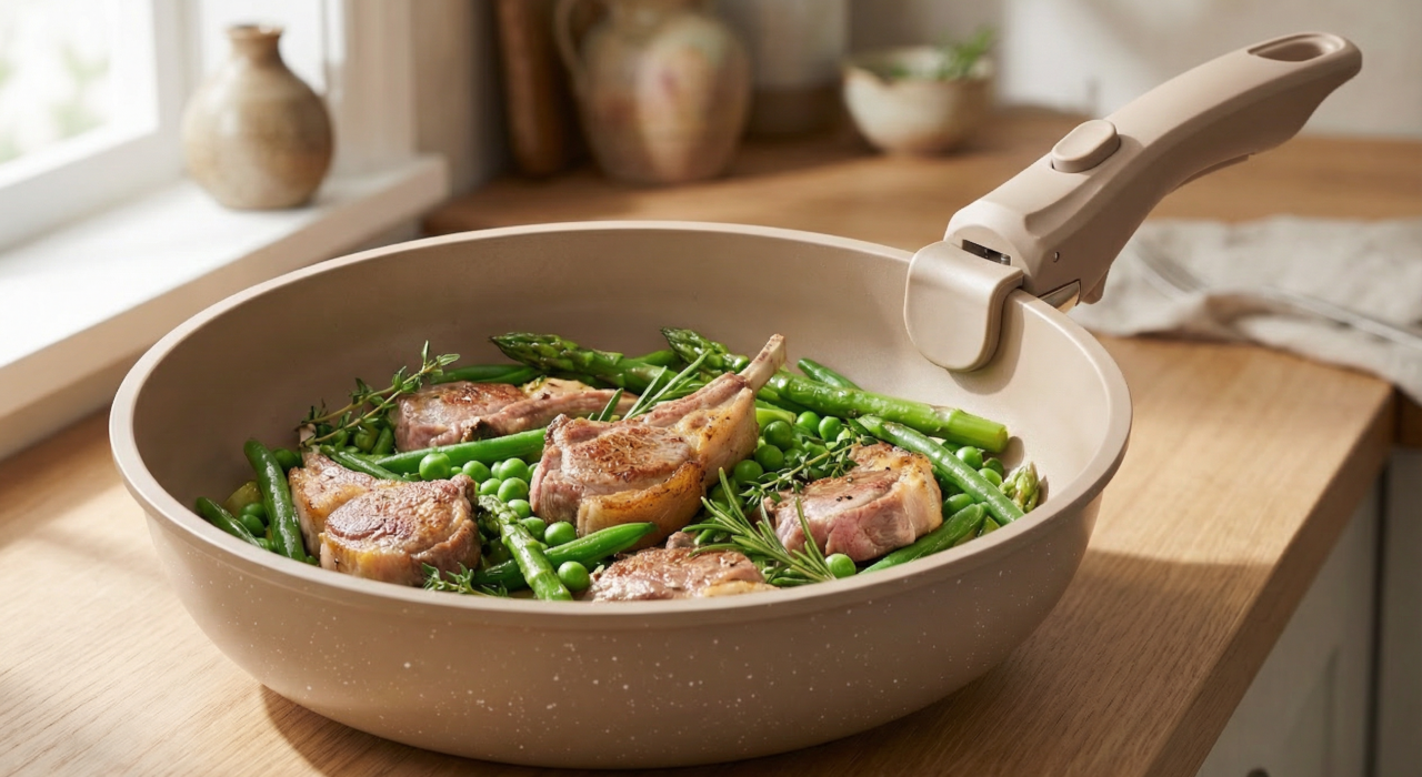 Petites côtes d’agneau et légumes de printemps