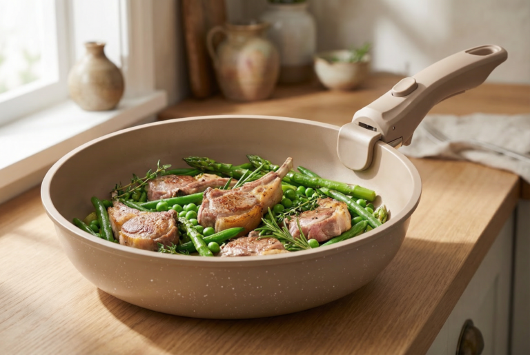 Petites côtes d’agneau et légumes de printemps