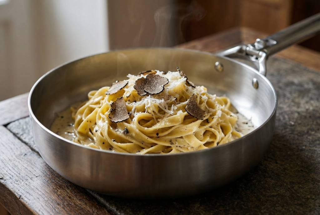 Les ingrédients pour des pâtes à la truffe