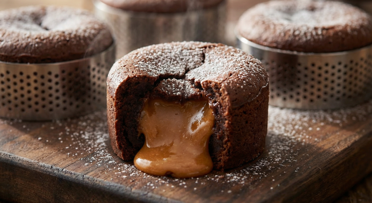 Fondants chocolat & cœur caramel
