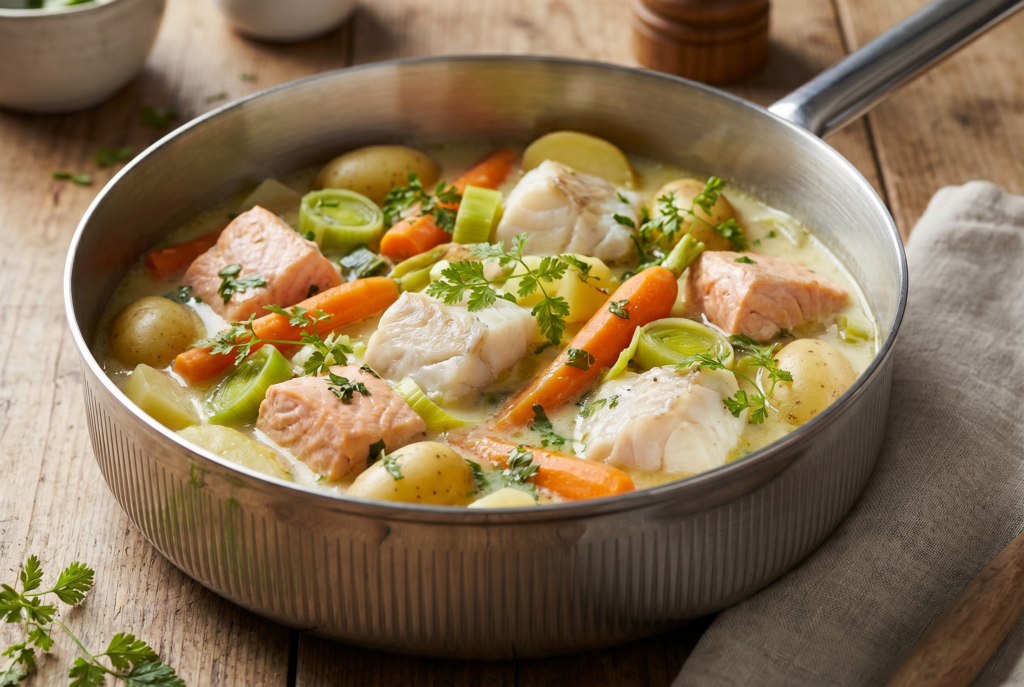 Les ingrédients pour un waterzooi de poisson