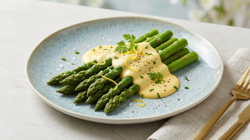 Les ingrédients pour les asperges sauce hollandaise