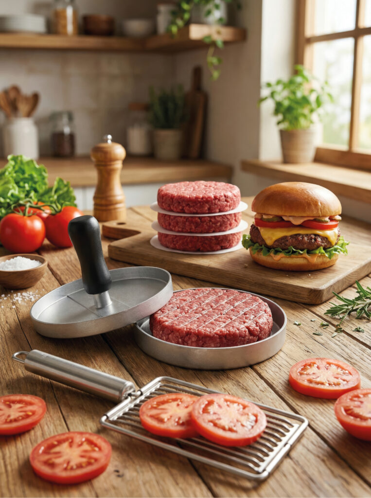 Les ingrédients pour les burgers