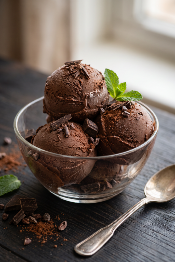 Les ingrédients pour le sorbet chocolat