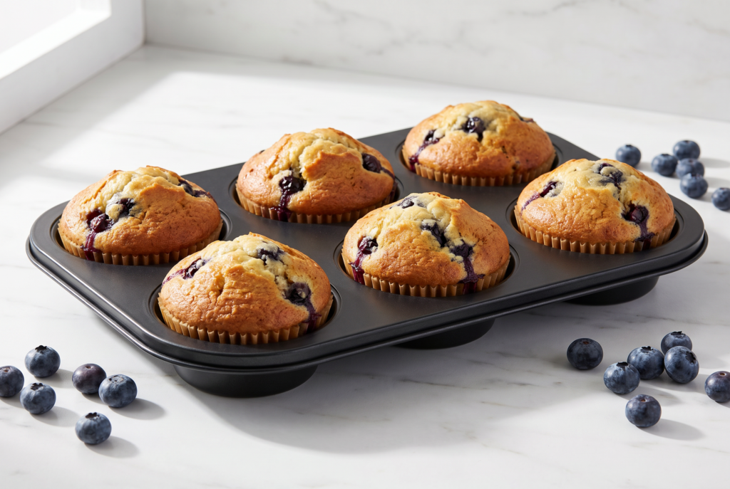 Les ingrédients pour les muffins aux myrtilles 