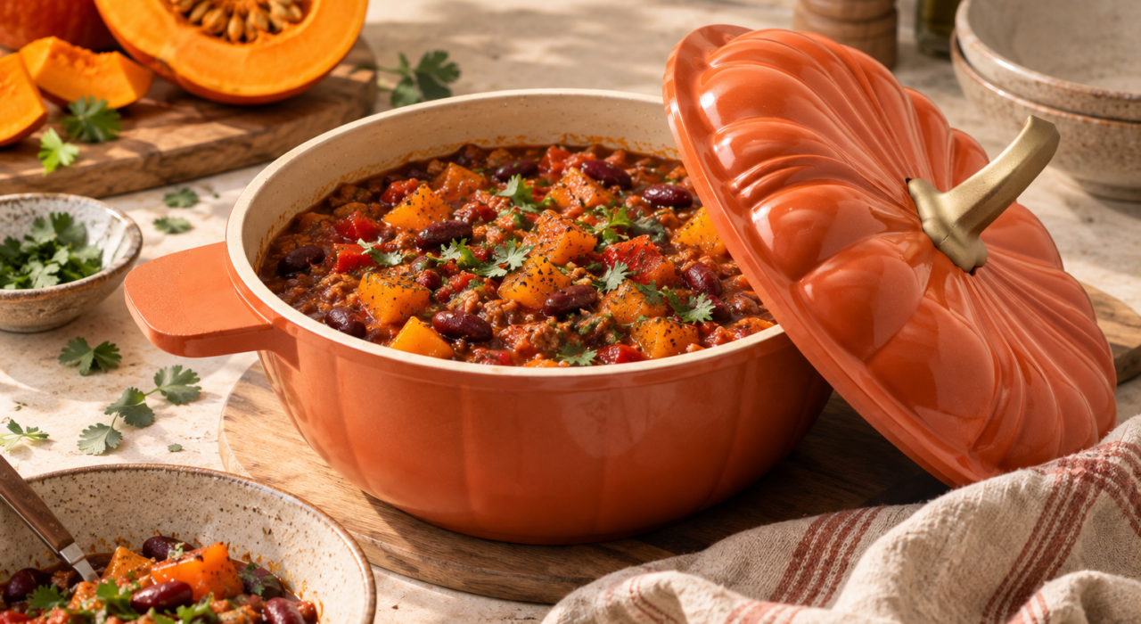 Chili d’automne au potimarron et haricots rouges
