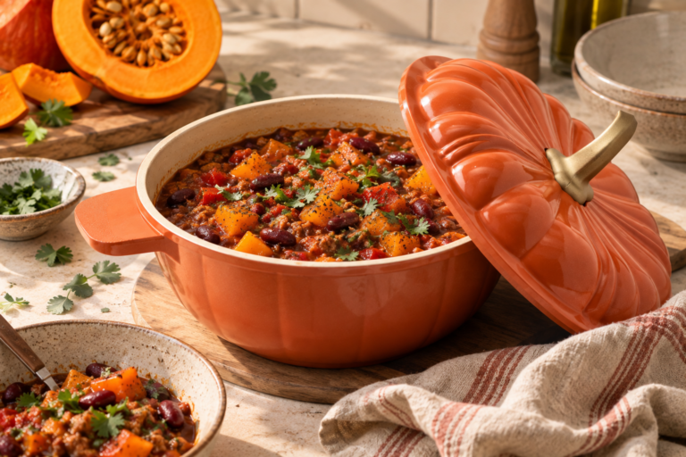 Chili d’automne au potimarron et haricots rouges