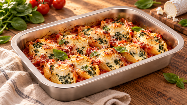 Conchiglioni farcis aux épinards et chèvre